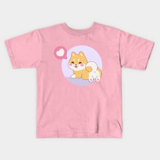 Kawaii Shiba Inu With Love Kids T-Shirt